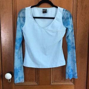 Nike Sky Blue Long Sleeve Mesh Performance Shirt